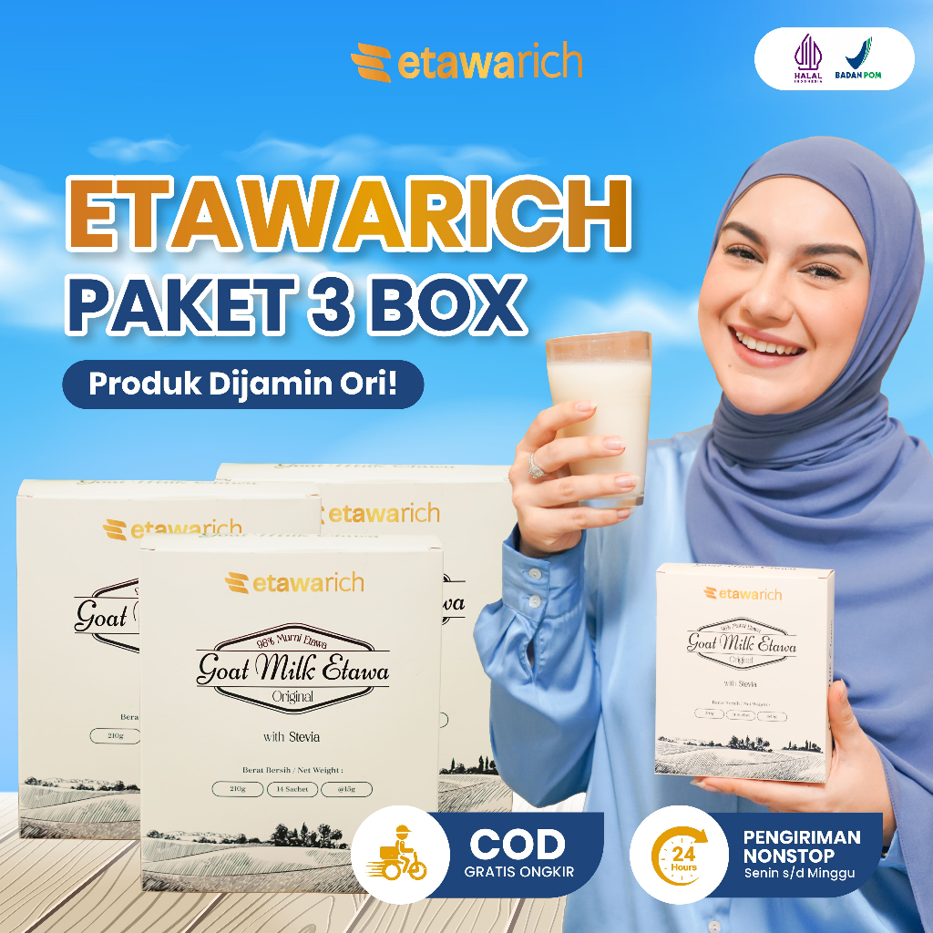 

3 BOX ETAWARICH Susu Kambing Solusi Cepat Atasi Rematik Asam Urat Nyeri Sendi Irish Bella Approved