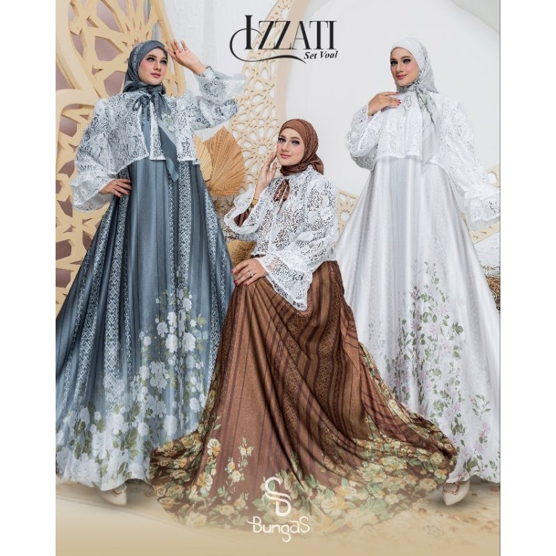 Gamis Syari Terbaru IZZATI Set Voal By BUNGAS SYARI