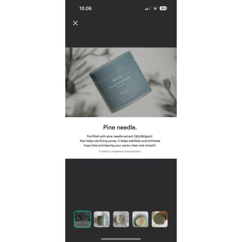 100% asli pine needle pore ABIB