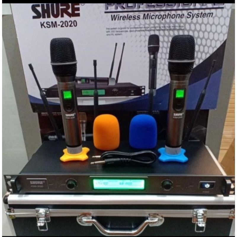 MIC WIRELESS SHURE KSM 2020/KSM2020 2MIC HANDLE NEW FREE BUSA MIC
