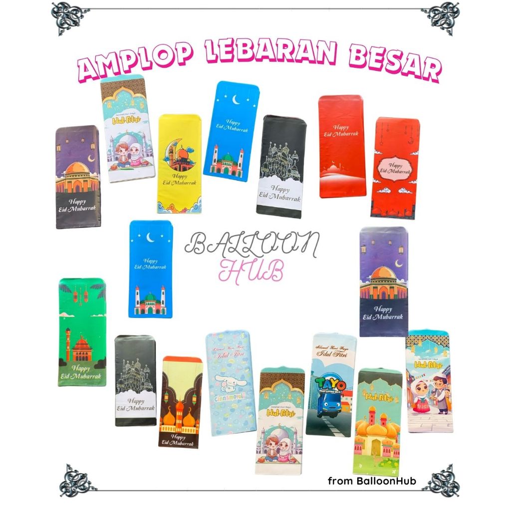 

Isi 10pcs Amplop Idul Fitri Jumbo Amplop Lebaran Besar 7x16Cm Angpao Lebaran