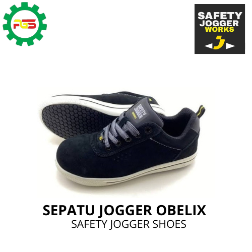 Sepatu Safety Jogger / SAFETY JOGGER OBELIX S3 / BLACK / BLUE / Sepatu Safety Berkualitas