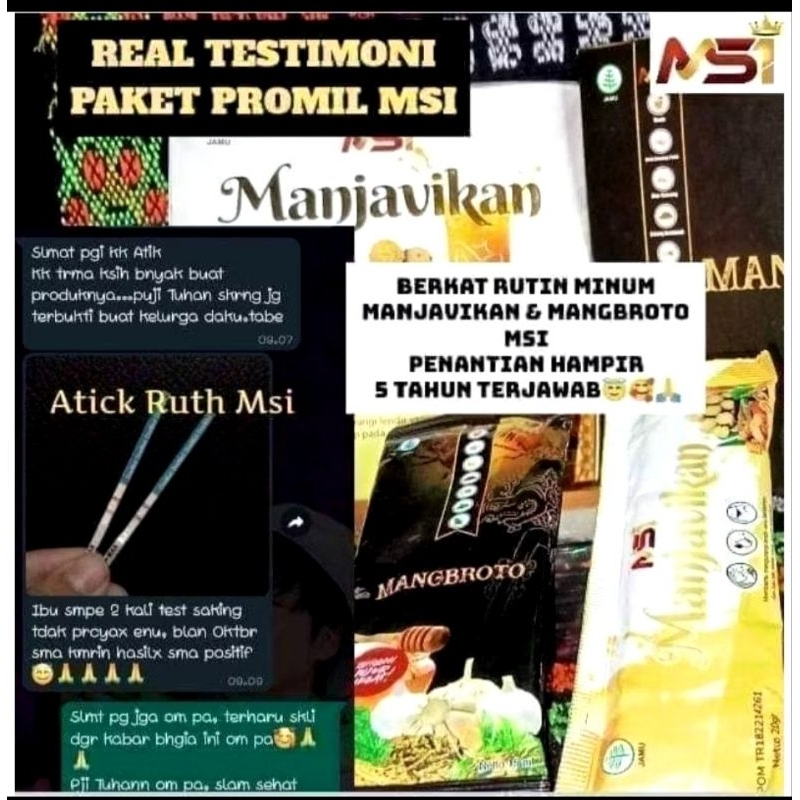

PAKET IKHTIAR PROMIL MANGBROTO MANJAVIKAN (MASING* ISI 10 SASET)HERBAL MSI