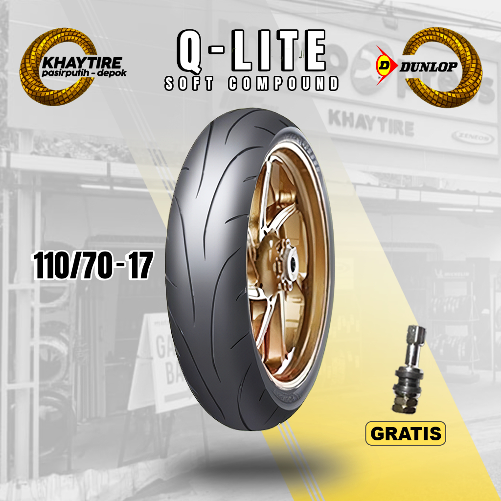 Ban Soft Compound Motor Sport - Supermoto DUNLOP SPORTMAX Q-LITE 110/70 Ring 17 Tubeless