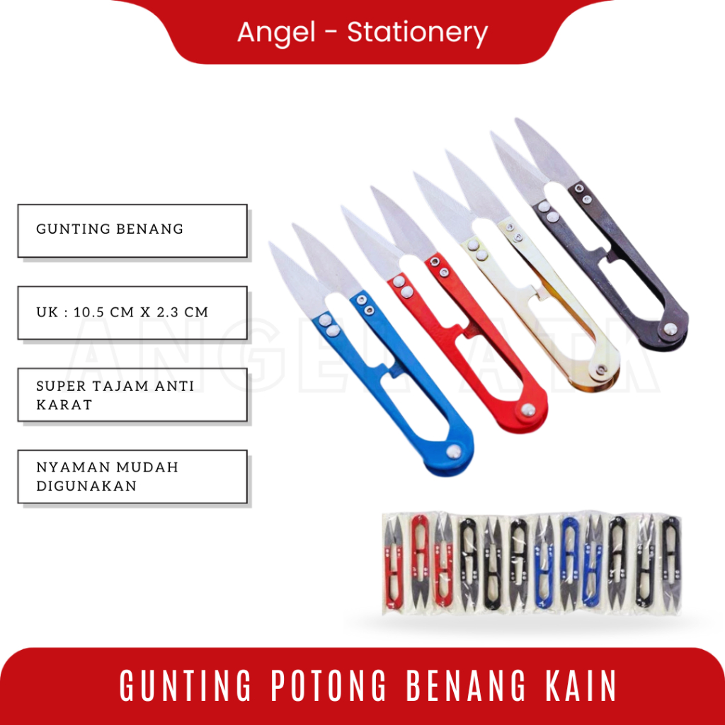 

Gunting benang / Gunting Cekris Buang Benang / Pemotong Benang / Warna Random / Gunting Bordir / Cash On Delivery / Atk Blessing