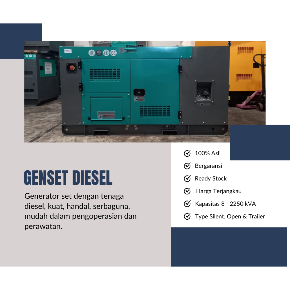 Genset Silent Open Trailer Yamnar 35 kVA 28 kW Stamford