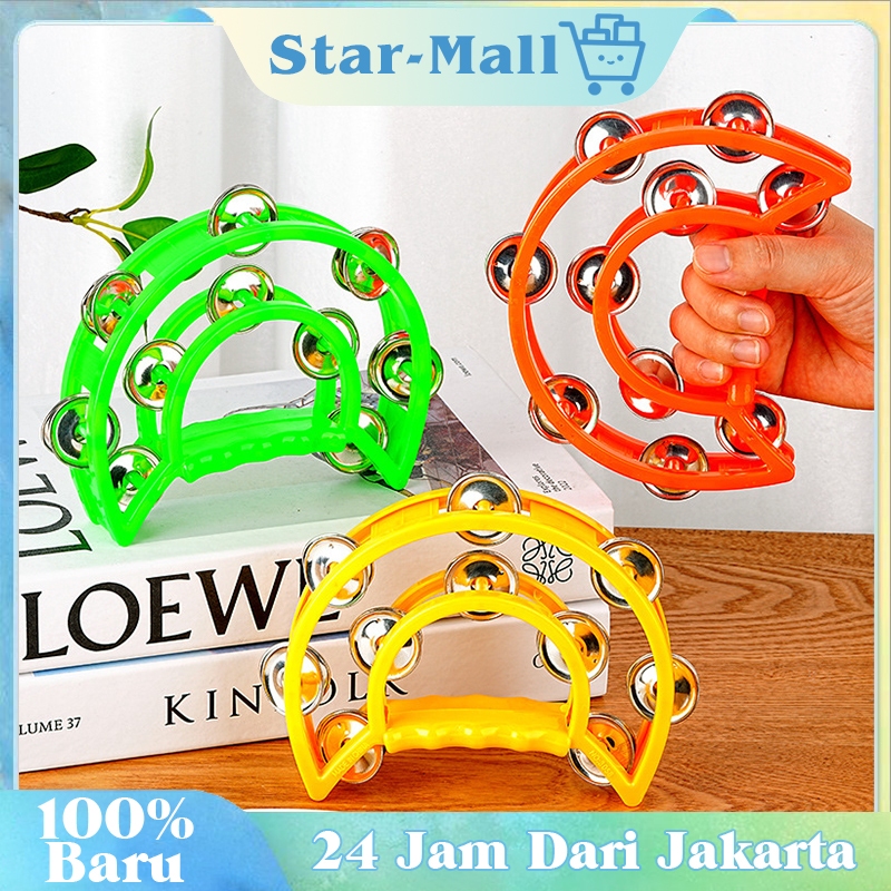 Tambourine Anak Tamborin Cowboy Tamborin Bulat Kecil Alat Musik Tamborin