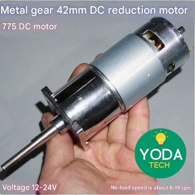 Motor DC 775 Reduction Metal Gear High Torque 12-24V (8629)