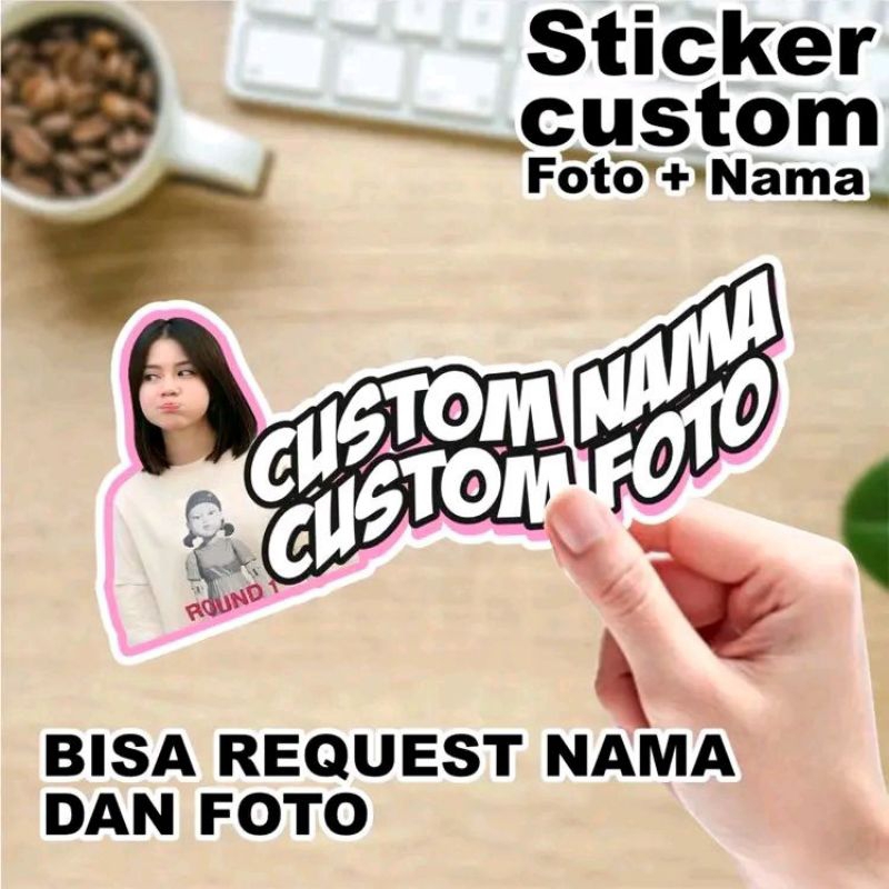 

Stiker Foto Wajah dan Tulisan Nama Custom