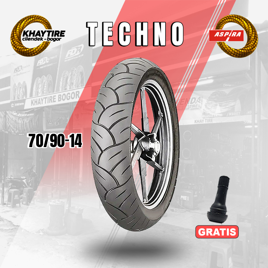 Ban Motor Matic ASPIRA MAXIO TECHNO 70/90 Ring 14 Tubeless