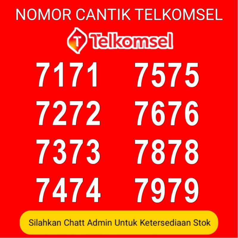 nomer cantik Telkomsel simpati ekor abab 7171 7272 7373 7474 7575 7676 7878 7979