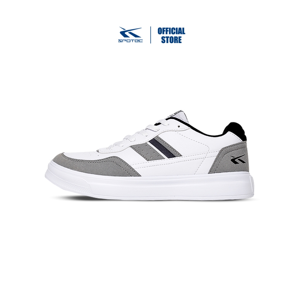 Spotec Sneakers Alonzo Sepatu Sneaker Pria Wanita Putih - Abu Muda