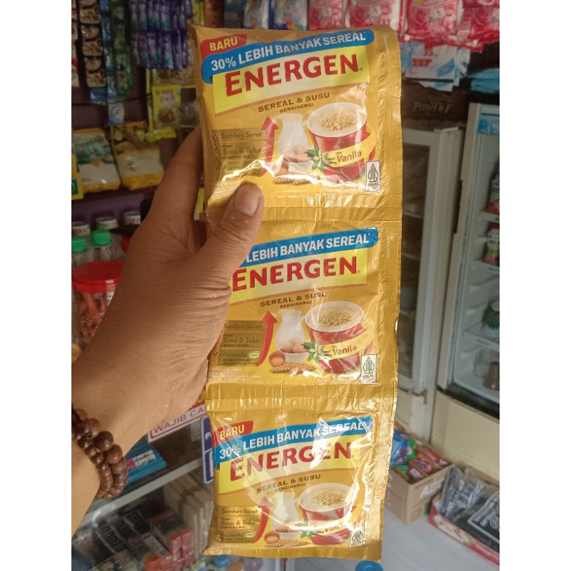 

ENERGEN SUSU SEREAL Rasa Vanila 1 Renceng isi 10 Pcs