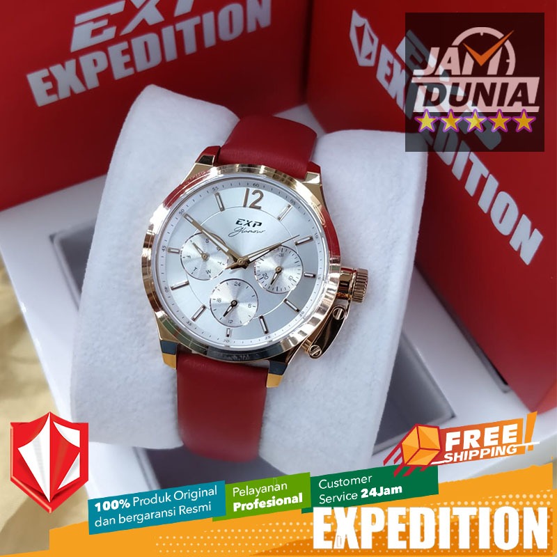 JAM TANGAN WANITA EXPEDITION RED DIAL WHITE 6381 EXF6381 EXF 6381 JAM EXPEDITION WANITA JAM TANGAN W