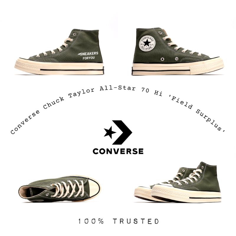 Sepatu / Sneakers Casual Converse Chuck Taylor All-Star 70 Hi 'Field Surplus' 162052C 100% Global Ma