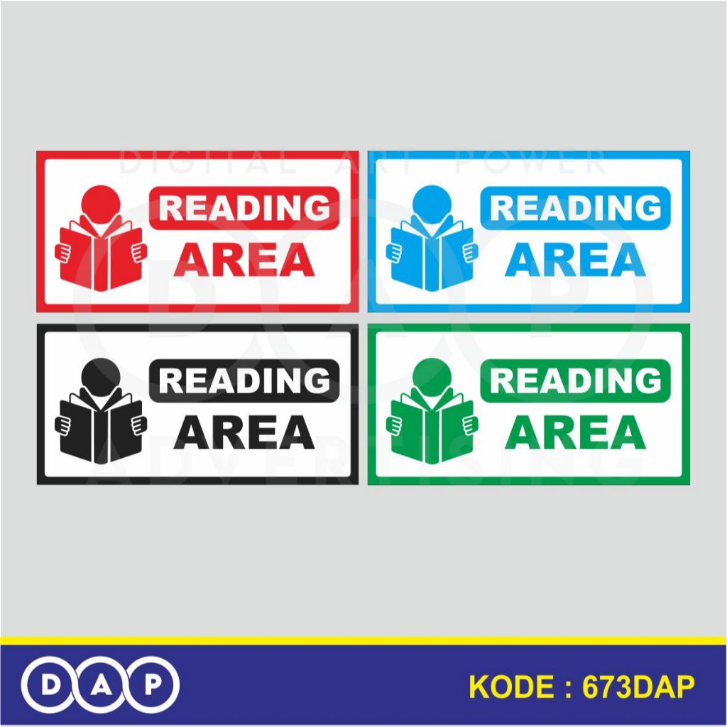 

673 -STIKER READING AREA - 10 X 20 CM - VYNIL - TERBAIK