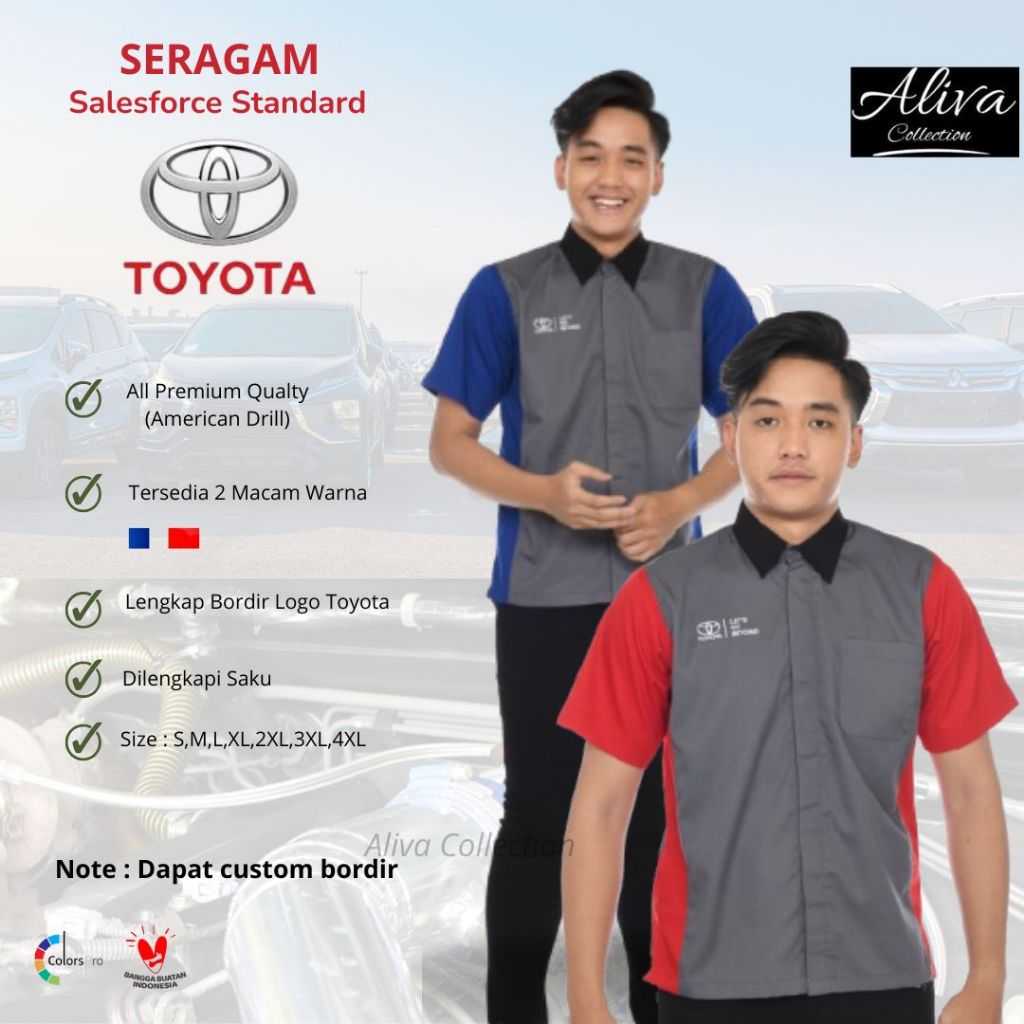 Kemeja Seragam Kerja/Atasan Kemeja Pria/Baju Karyawan Marketing Toyota