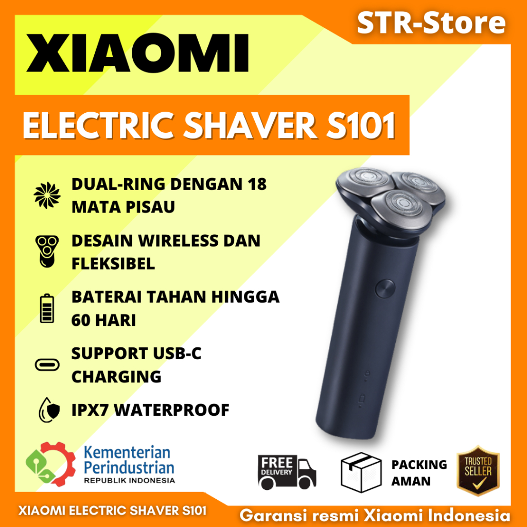 XIAOMI ELECTRIC SHAVER S101 GARANSI RESMI XIAOMI ELECTRIC SHAVER S101 ALAT CUKUR ELEKTRIK XIAOMI - X