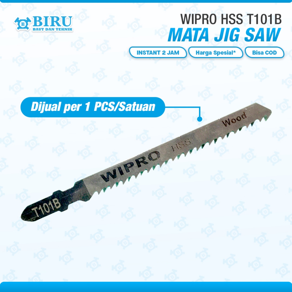 WIPRO Mata Gergaji Jigsaw Blade 10 TPI Panjang 100 mm - Untuk Potong Kayu & Triplek - Cocok untuk Me