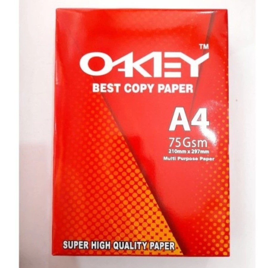 

Kertas Print Fotocopy / Kertas Hvs Ukuran A4 75 Gram Okey 1 Rim 500 Lembar