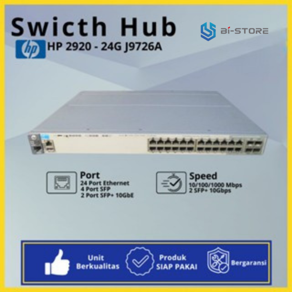Switch Hub Gigabit Hp 2920-24G Dengan Modul 10Gb Garansi Tukar Baru