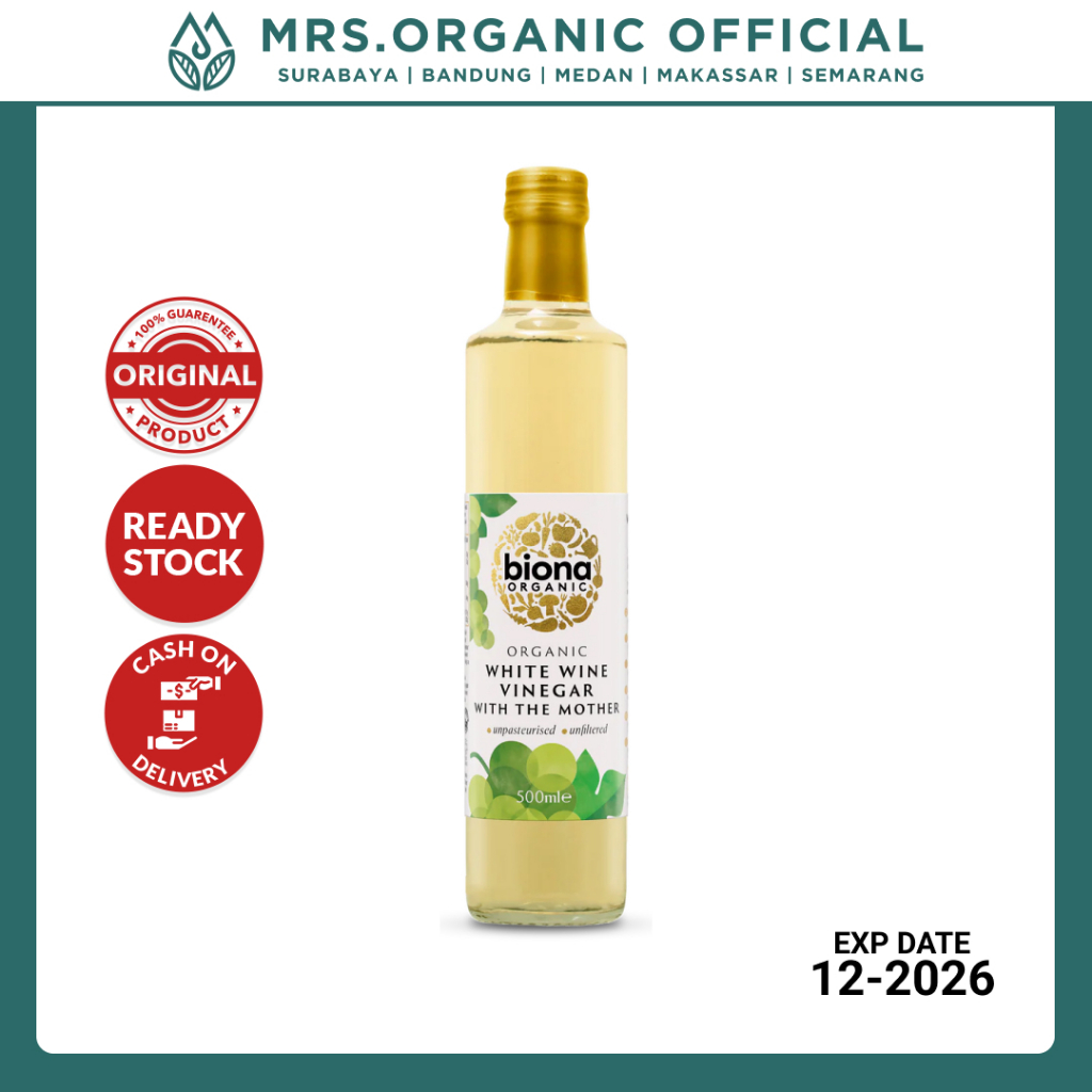 

Cuka Saus Salad Biona Organic White Wi ne Vinegar 500 Ml - Vegan Organik