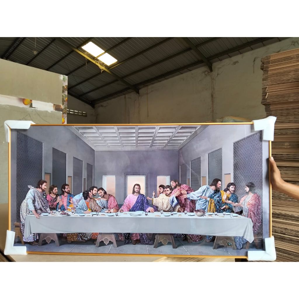 Lukisan Porcelain 5D Diamond Motif Tuhan Yesus Pajangan Dinding Porselen 5 Dimensi Kristal Timbul Pe