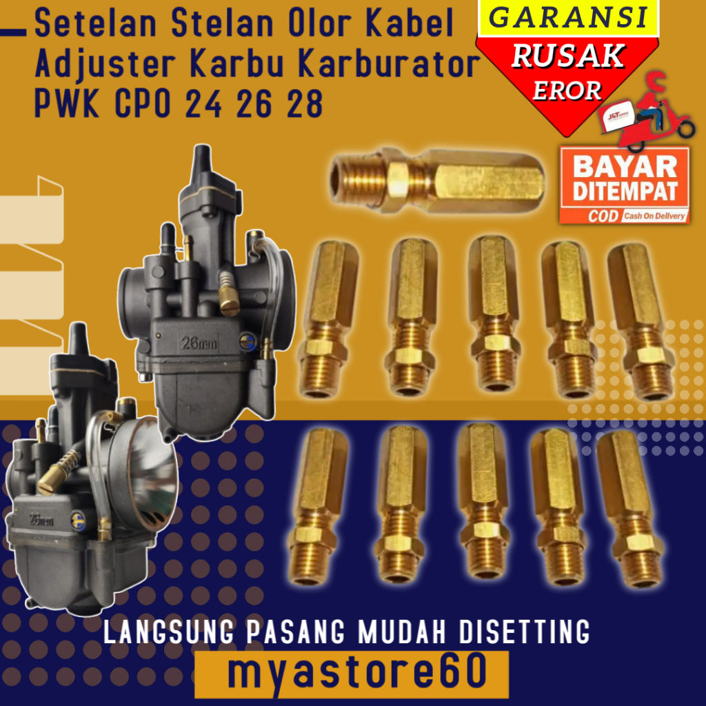 Setelan Kuningan Stelan Olor Kabel Adjuster Carbu Carburator Karbu Karburator Pwk CPO 24 26 28 CPO 2