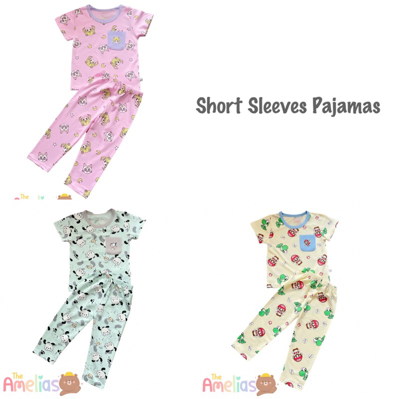 piyama baju tidur anak unisex laki perempuan super mario pochacho sailor moon premium quality