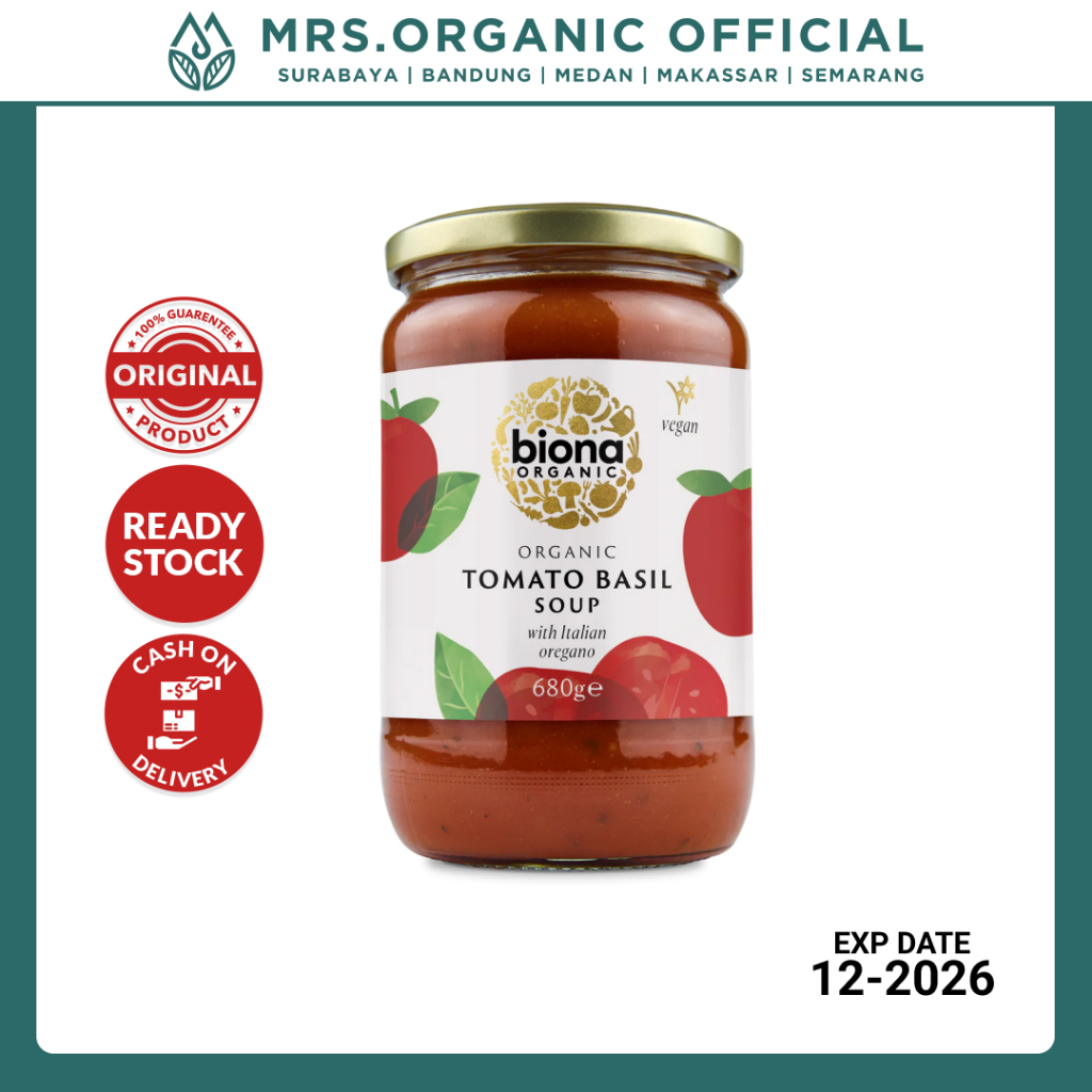 

Sup Tomat Kemangi Organik Biona Organic Tomato Basil Soup 680 Gr