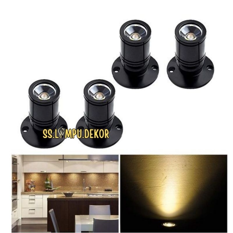 Lampu spotlight LED 1 watt warm white lampu kabinet lampu sudut
