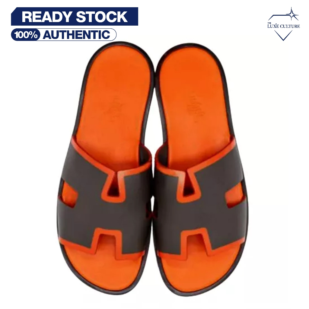 Izmir Orange Black Slides / Sandal Branded Original