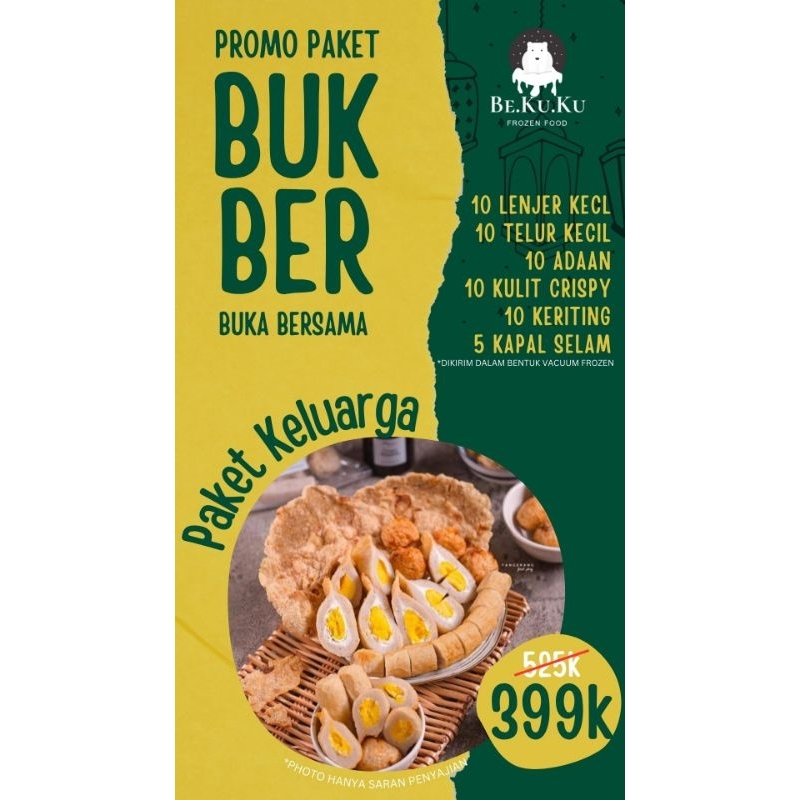 

Paket Bukber Keluarga | Pempek Bekuku 100% ikan tenggiri | Pempek Palembang Premium