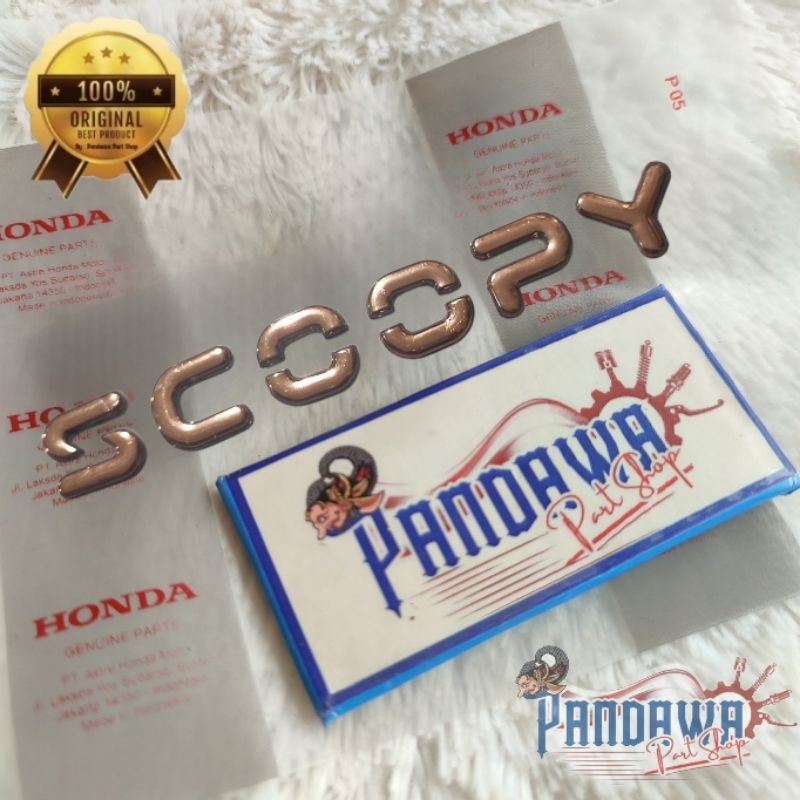 emblem stiker body new scoopy gold 2025 original