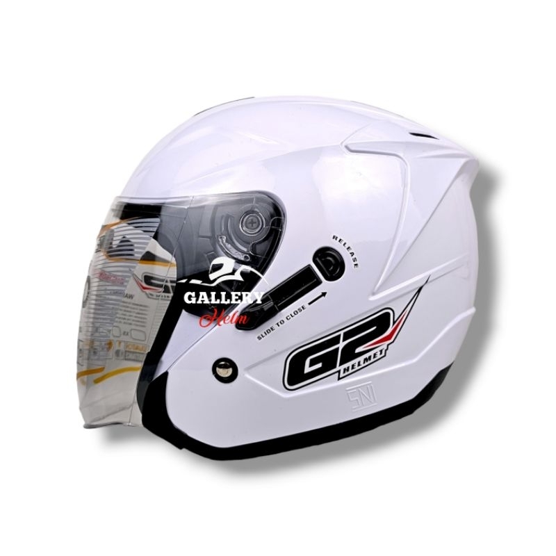 HELM G2 OPTIMAX SOLID PUTIH DOUBLE VISOR | MODEL INK DYNAMIC | G2 OPTIMAX TERBARU
