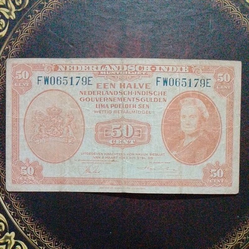 Uang NICA 50 cent 1943 vf