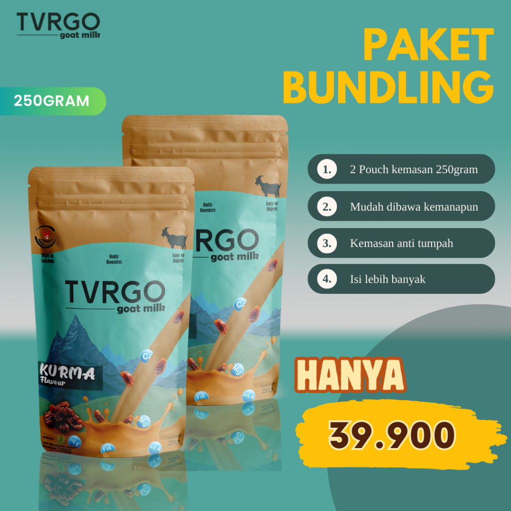 

susu kambing kurma TVRGO Goat Milk Paket Bundling 250gram