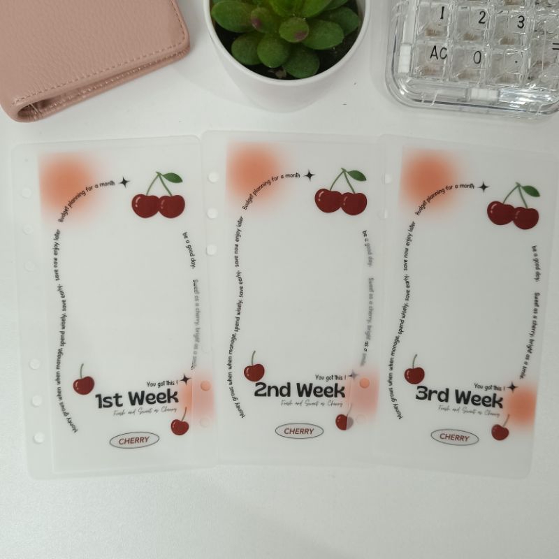 

Cash envelope Red Cherry Weekly / a month budget plan | Amplop budgeting bulanan / mingguan size A6