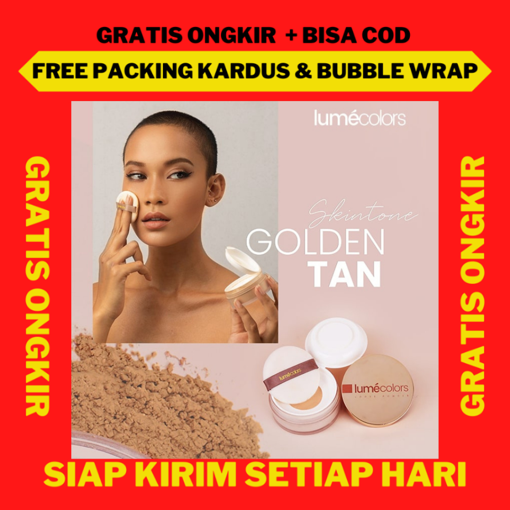 Loose Powder Lumecolors Golden Tan, Bedak Tabur Lumecolors Golden Tan, Lumecolors Loose Powder ORI G