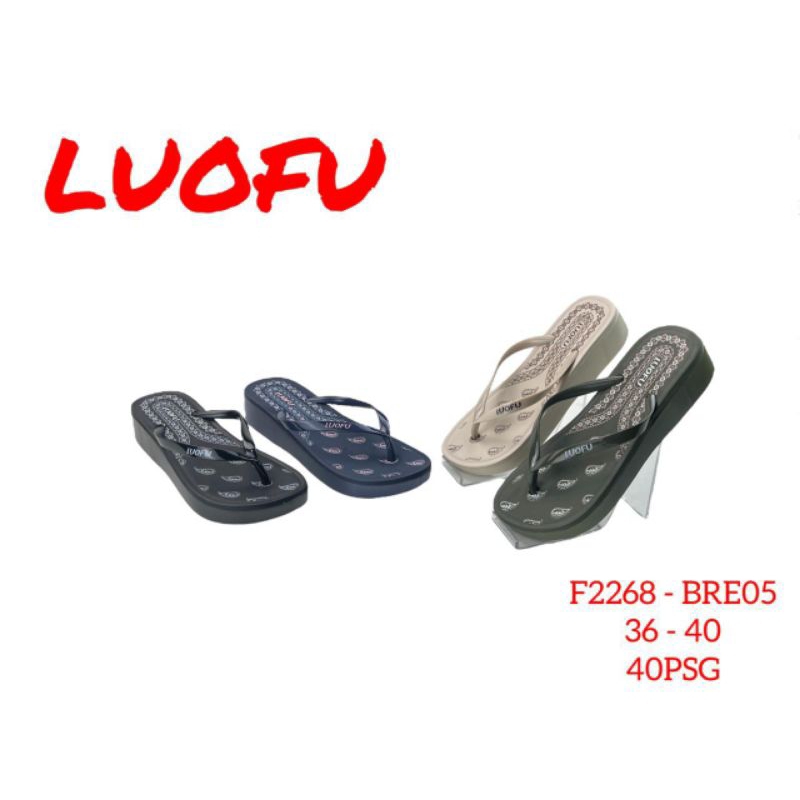 Sandal japit wedges Luofu 2268 sandal wanita bahan jelly import