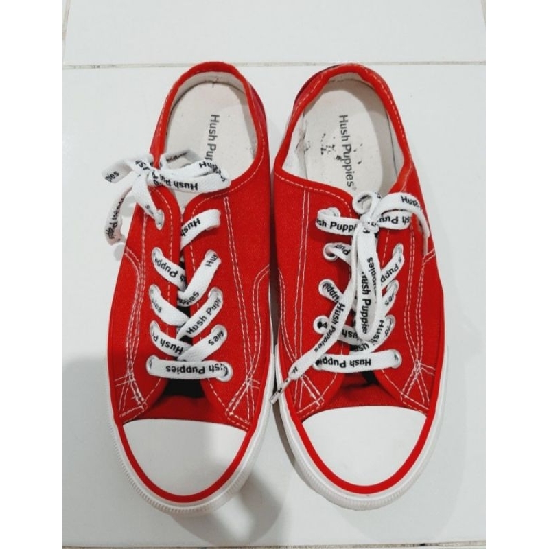 Pre❤️ Sepatu Sneaker HUSH PUPPIES Seri JOSIE MEGAN RED Size 38 ( ORI ) Unisex