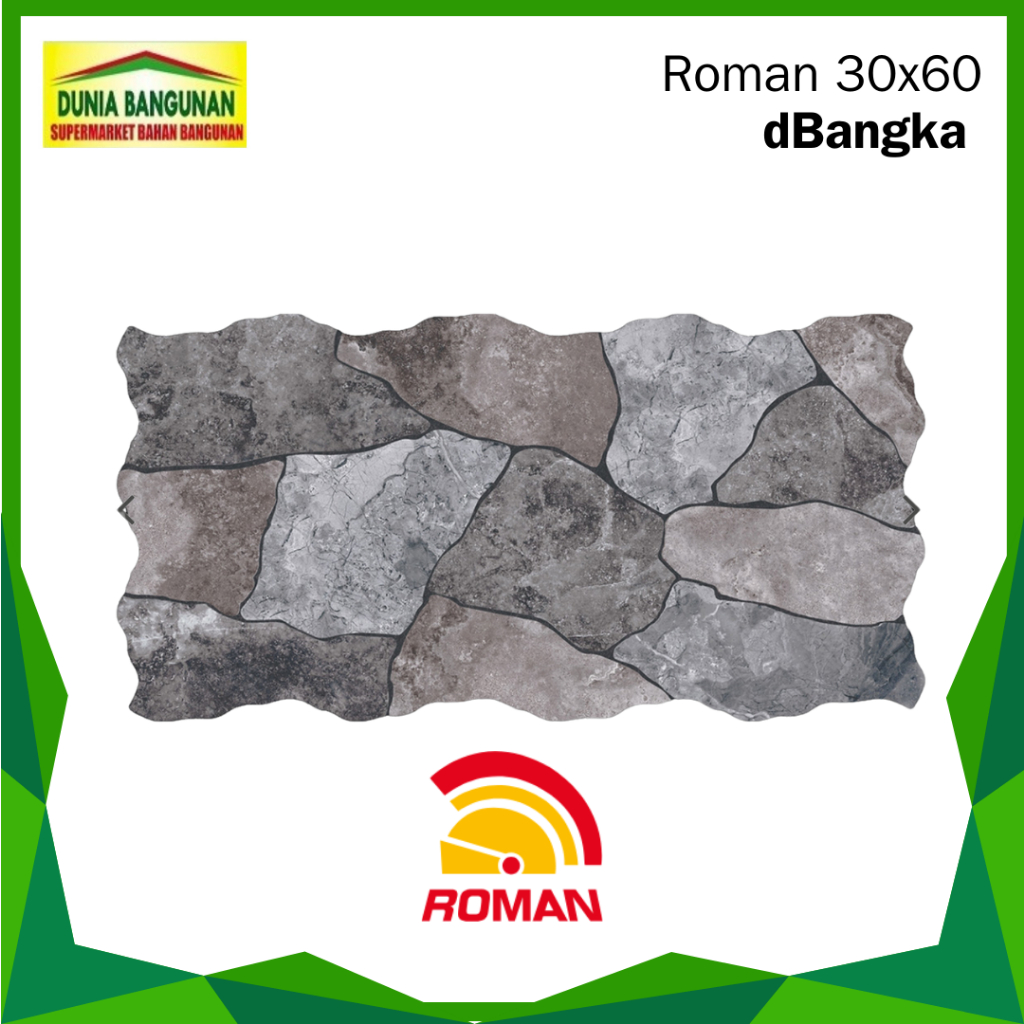 Roman 30x60 Interlok dBangka GL638076 Keramik Interlok Batu Alam / Keramik Dinding Roman/ Keramik La