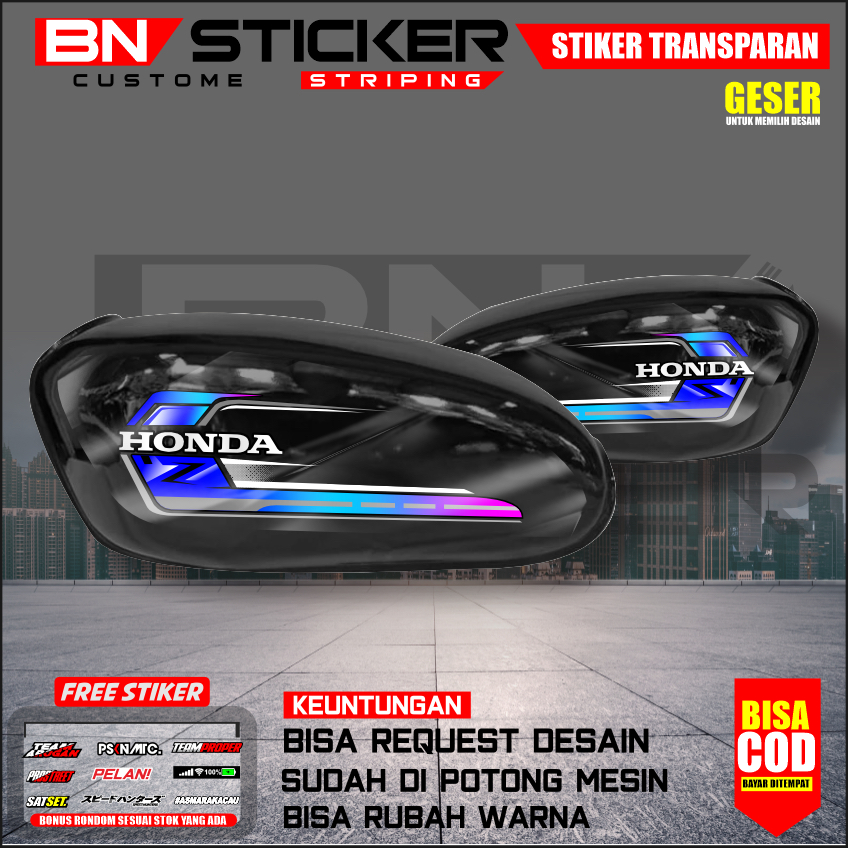 STRIPING DECAL HONDA CB FACELIFT CUSTOM TRANSPARAN STRIPING CB KLASIK UV PREMIUM MAX DECAL C-70