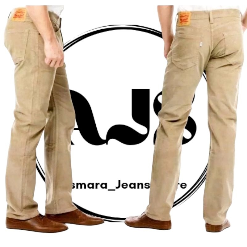 CELANA JEANS PRIA PANJANG REGULER CREAM / CELANA JEANS STANDAR PANJANG CREAM BASIC DENIM