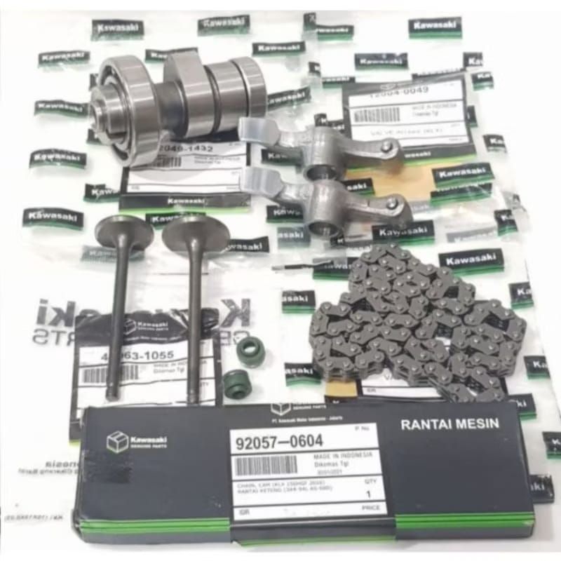 PAKET TURUN MESIN SET ASSY KLX150 KLX 150 ORI NOKEN AS PAYUNG KLEP SEAL SIL KLEP RANTAI KETENG