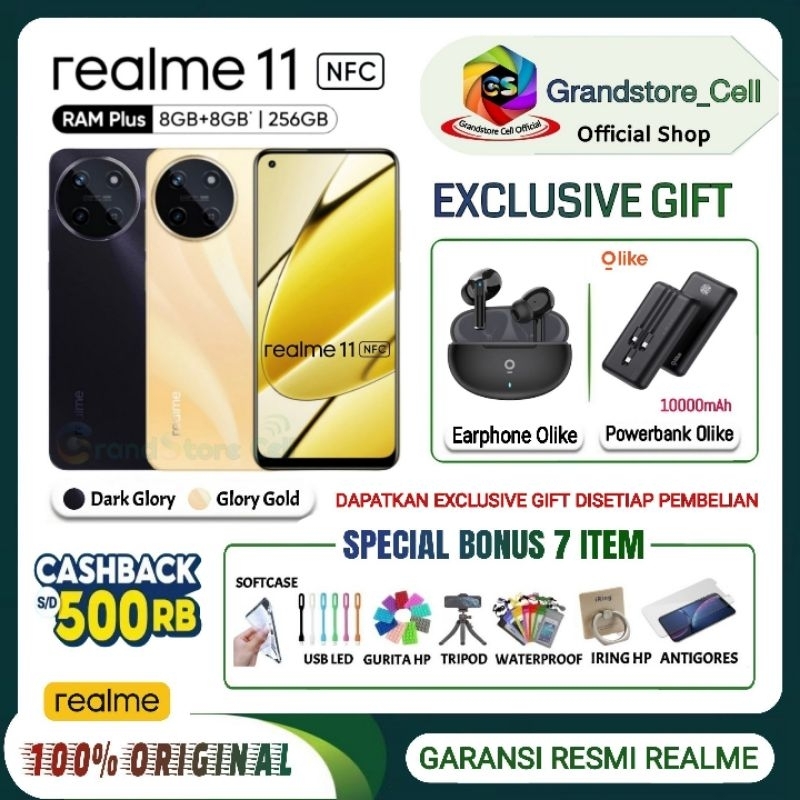 REALME 11 4G RAM 8GB+256GB NFC GARANSI RESMI REALME INDONESIA