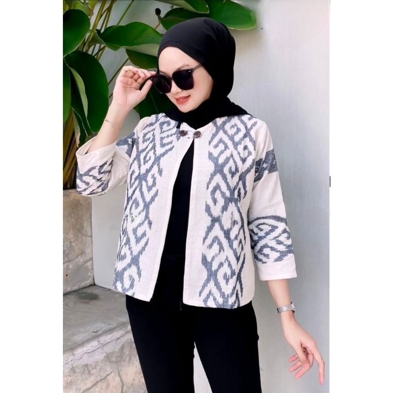 BEST SELLER OUTER BATIK WANITA BLAZER TENUN LENGAN PANJANG ATASAN WANITA