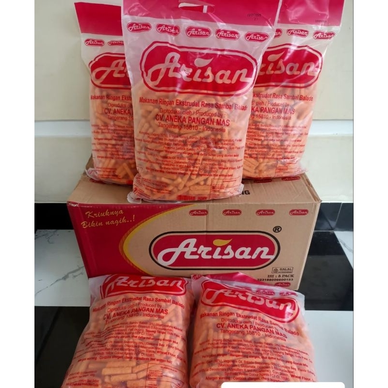 

MAKANAN RINGAN / JAJANAN / CEMILAN / STIK ARISAN PEDAS BALADO KEMASAN 400 GR