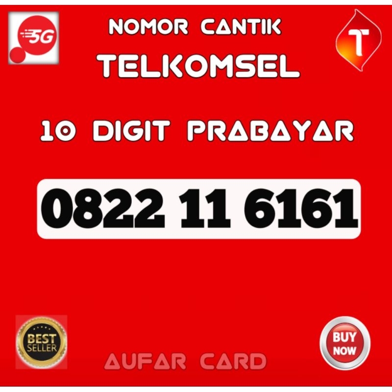 Nomor Cantik Telkomsel Prabayar Simpati 10 Digit Super 6161 Rapi O82211 6161 GIGI 9191