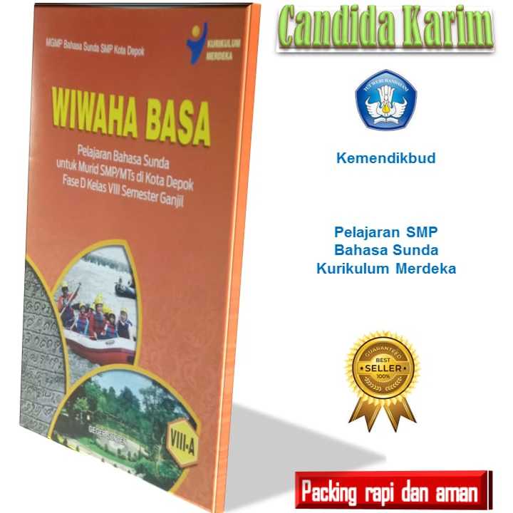 Buku Bahasa Sunda SMP Kelas 8A Wiwaha Basa Kertas HVS Kurikulum Merdeka